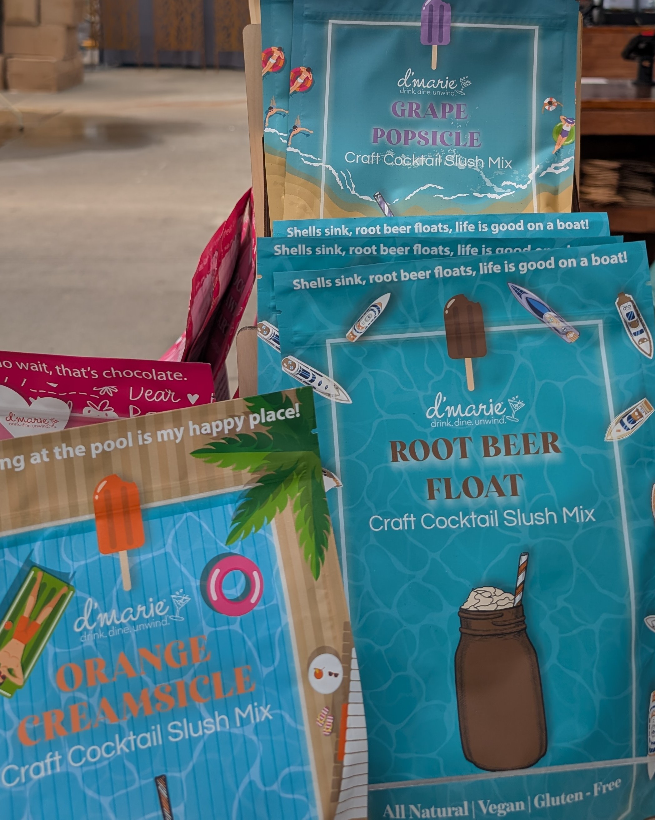 Display of d'Marie cocktail starters.