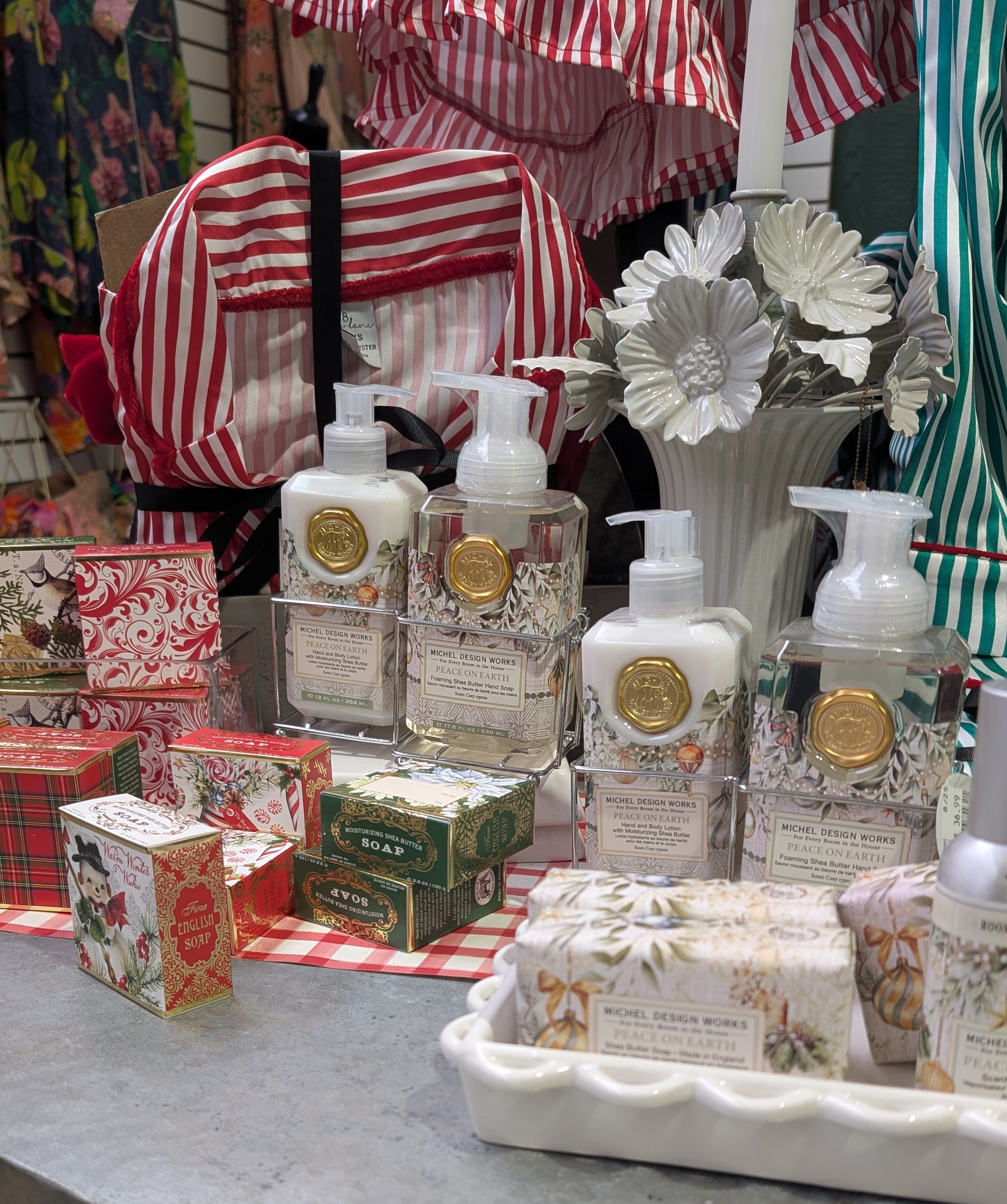 Display of body and bath gifts.